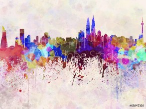 Bild på Kuala Lumpur skyline in watercolor background